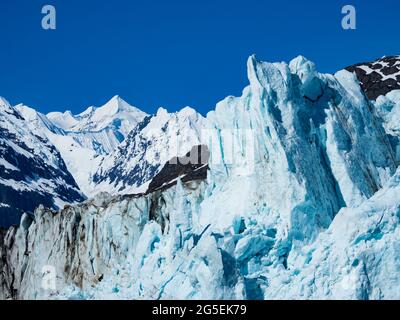 Margerie Glacier, ein in den Glacier Bay National Park, Alaska, USA, zurückziehende Gletschergletscher Stockfoto