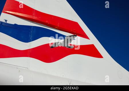 British Airways Concorde Registrierung: G-BOAD, ausgestellt im Intrepid Sea, Air and Space Museum in New York City. Stockfoto