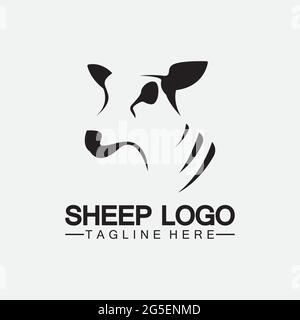Schafkopf Logo Vektor Symbol Illustration Design Vorlage Stock Vektor