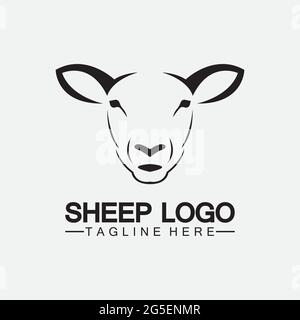 Schafkopf Logo Vektor Symbol Illustration Design Vorlage Stock Vektor