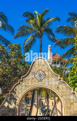 Entrance Gate Mar-A-Lago Trumps ehemalige Residenz des Präsidenten National Historic Landmark Palm Beach Florida Stockfoto