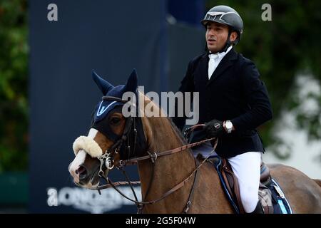 Sameh EL DAHAN (EGY) mit WKD AIMEZ MOI, Longines Global Champions Tour, großer Preis von Paris beim Longines Paris Eiffel Jumping 2021, Longines Global Champions Tour Equestrian CSI 5 am 26. Juni 2021 im Champs de Mars in Paris, Frankreich - Foto Christophe Bricot / DPPI Stockfoto