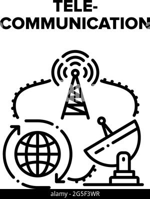 Telecommunication Technology Vector Konzept Stock Vektor