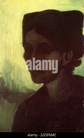 Vincent Van Gogh - Kopf junge Bauernfrau mit dunkler Mütze 1885 Stockfoto