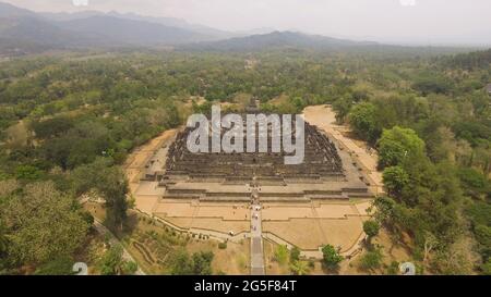 Luftaufnahme buddhistischen Tempel Borobudur in Java Yogjakarta, Indonesien. touristische Attraktion, UNESCO-Welterbe. Candi Borobudur Stockfoto