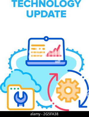 Aktualisierung Des Technologiesystems Vektor Konzeptfarbe Stock Vektor