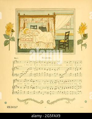 Ein Tag im Leben eines Kindes, illustriert von Kate Greenaway. Musik von Myles Birket Foster, veröffentlicht in London und New York von George Routledge and Sons im Jahr 1881 Stockfoto