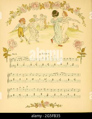 Ein Tag im Leben eines Kindes, illustriert von Kate Greenaway. Musik von Myles Birket Foster, veröffentlicht in London und New York von George Routledge and Sons im Jahr 1881 Stockfoto