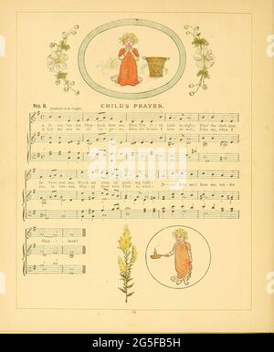 Ein Tag im Leben eines Kindes, illustriert von Kate Greenaway. Musik von Myles Birket Foster, veröffentlicht in London und New York von George Routledge and Sons im Jahr 1881 Stockfoto