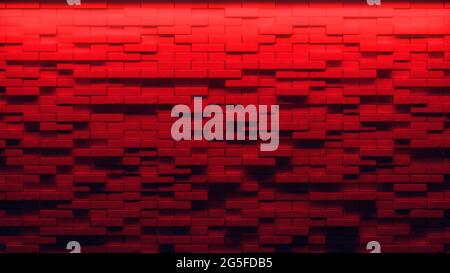 Backstein Wand Hintergrund, Neonlicht. 3D Abbildung Stockfoto