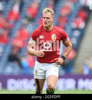 BT Murrayfield .Edinburgh.Schottland Großbritannien. 26. Juni-21 Britische & Irische Lions gegen Japan während des Spiels Duhan Van der Merwe. Britische und irische Löwen Kredit: eric mccowat/Alamy Live News Stockfoto