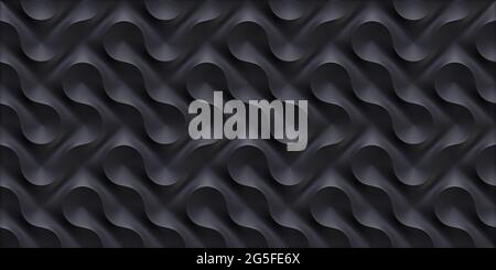 3D-Abbildung weiß nahtlose Muster wellen Licht und Schatten. Wand Dekorative Panel Stockfoto