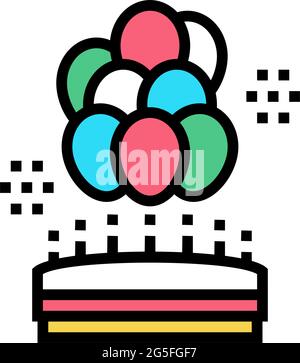 Geburtstag Ballons Dekoration Farbe Symbol Vektor Illustration Stock Vektor