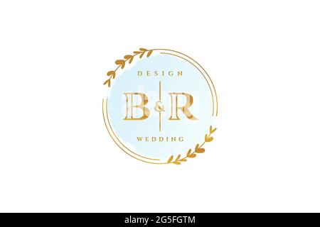 BR Beauty Monogramm und elegantes Logo Design Handschrift Logo der ersten Unterschrift, Hochzeit, Mode, Blumen und botanische mit kreativen Vorlage. Stock Vektor