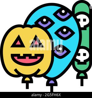 halloween Party Luftballons Dekoration Farbe Symbol Vektor Illustration Stock Vektor