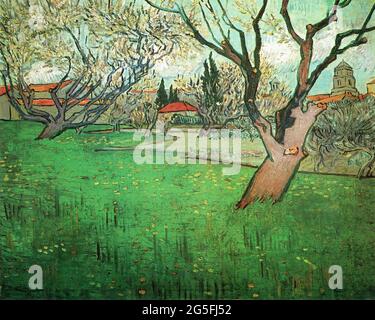 Vincent Van Gogh - Ansicht Arles mit Bäumen Blüte 1888 Stockfoto