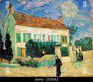 Vincent Van Gogh - Weisses Haus bei Nacht 1890 Stockfoto