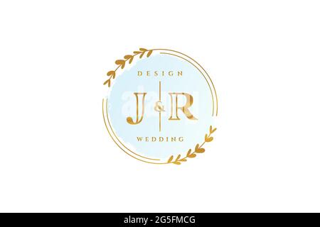 JR Beauty Monogramm und elegantes Logo Design Handschrift Logo der ersten Unterschrift, Hochzeit, Mode, Blumen und botanische mit kreativen Vorlage. Stock Vektor