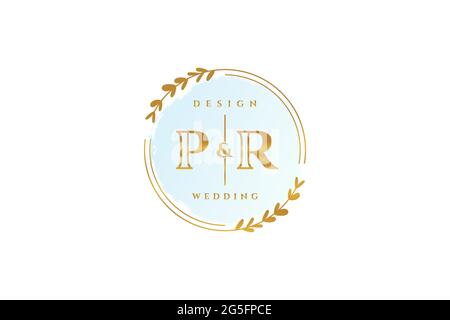 PR Schönheit Monogramm und elegante Logo-Design Handschrift Logo der ersten Unterschrift, Hochzeit, Mode, Blumen und botanische mit kreativen Vorlage. Stock Vektor