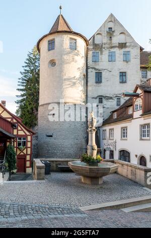 Blick auf die Meersburg die älteste bewohnte Burg Deutschlands. Stockfoto