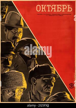 1917. Oktober – zehn Tage, die die Welt erschütterten (Sovkino, 1927). Russisches Filmposter. Vladimir und Georgii Stenberg Kunstwerk. Октябрь Stockfoto