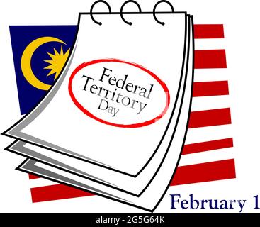 Hintergrund Malaysia Nationalfeiertag des 1. februar. bundesgebiet Tag. Designs für Poster, Hintergründe, Karten, Banner, Aufkleber, Usw. Stock Vektor