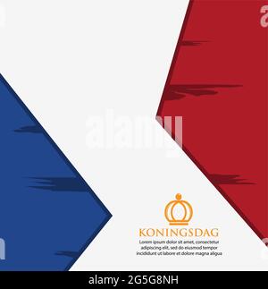 Vektor-Illustration. Hintergrund Niederlande Koningsdag vom 27. April, Königstag. Designs für Plakate, Hintergründe, Karten, Banner, Aufkleber, Usw. Stock Vektor