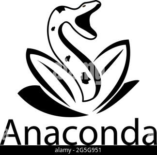 Anaconda Logo, flaches Design., Monogramm, Illustration im Vektorformat Stock Vektor