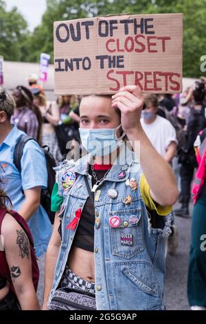 Dritte Auflage von London Trans Pride Stockfoto