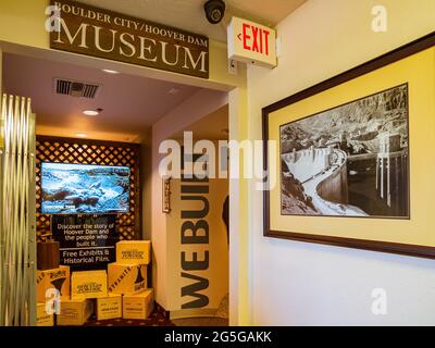 Boulder City, 6. Mai 2021 - Innenansicht des Boulder City-Hoover Dam Museums Stockfoto