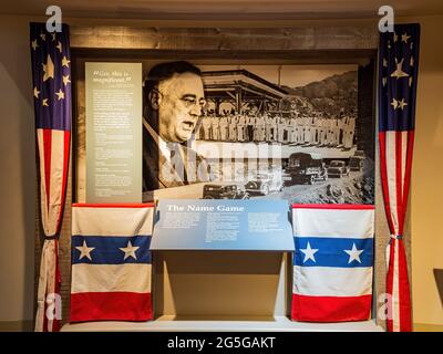 Boulder City, 6. Mai 2021 - Innenansicht des Boulder City-Hoover Dam Museums Stockfoto