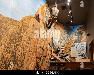 Boulder City, 6. Mai 2021 - Innenansicht des Boulder City-Hoover Dam Museums Stockfoto