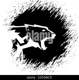 Panther Kopf Logo-Vorlage. Flaches Design. Vektorgrafik. Stock Vektor