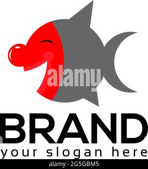Clown Fisch Stock Logo Vorlage. Flaches Design. Stock Vektor