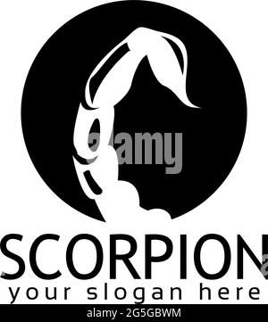 Scorpion Logo Stock Logo Vorlage, flaches Design. Logo „Tail Scorpion“ Stock Vektor