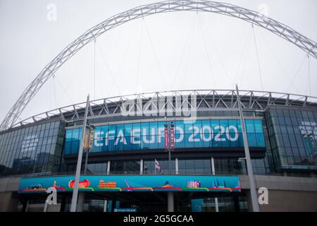 London, Großbritannien. 27. Juni : Wembley Stadion im Bild. Stockfoto