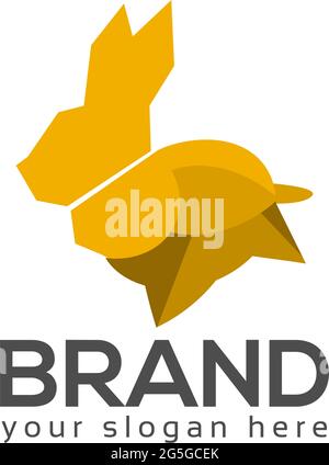Rabbit Logo Stock Logo Vorlage, niedliche Hase Symbol Stock Vektor