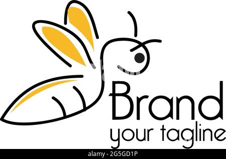 Bee line Logo, flaches Design. Vektorgrafik auf weißem Hintergrund Stock Vektor
