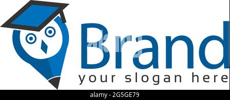 Scholar Owl Logo Stock. Logo Vektor Illustration Stock Vektor