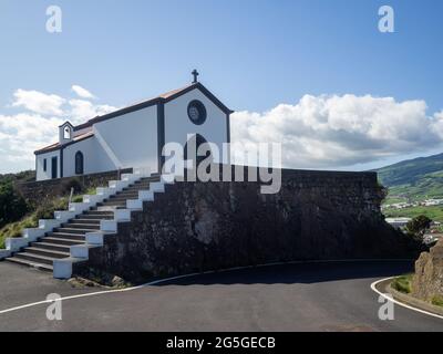 Nossa Senhora da Guia Kapelle in Monte da Guia, Horta Stockfoto