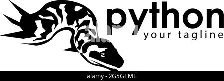 Schwarz python logo Vorlage. Schwarz python Monogramm Stock Vektor