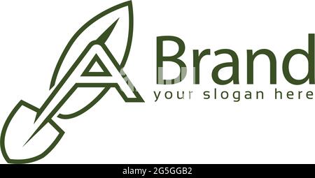 Eine grüne Stock-Logo-Vorlage., flaches Design. Buchstabe A Stock Vektor