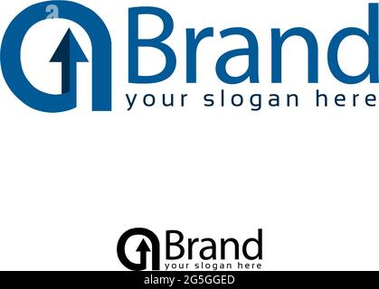 Ein Buchstabe mit Pfeilvektorsymbol Stock Vektor