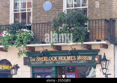 Sherlock Holmes Museum, 221b Baker Street, Marylebone, City of Westminster, Greater London, England, Vereinigtes Königreich Stockfoto