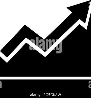 Wachsendes Balkendiagramm, Wachstumsdiagramm, Diagramm. Abbildung des Symbols für flache Vektorgrafik. Einfaches schwarzes Symbol auf weißem Hintergrund. Wachsendes Balkendiagramm, Wachstumsdiagramm si Stock Vektor