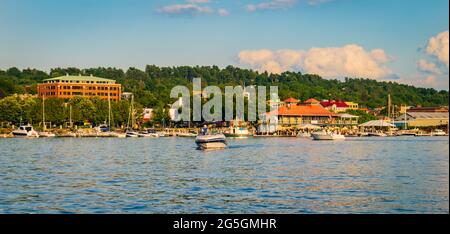 Burlington Community Boathouse am Lake Champlain Waterfront Stockfoto