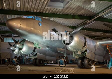 Die letzte bestehende Focke Wulf FW200 'Condor' wurde nach fast 20 Jahren Restaurierung in Bremen fertiggestellt. Stockfoto