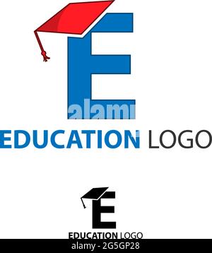 Graduierung Logo, Buchstabe E, Education Logo Stock Vektor