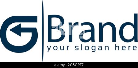 Buchstabe g Logo mit Pfeil, g Initial, flaches Design. Technologie-Logo. Stock Vektor