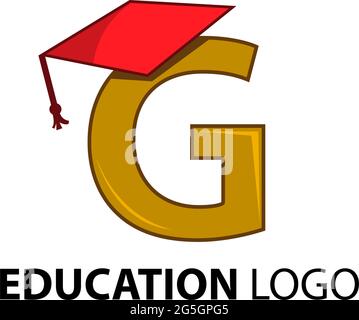 Graduierung Logo Stock, Buchstabe g, Bildung Logo Stock Vektor